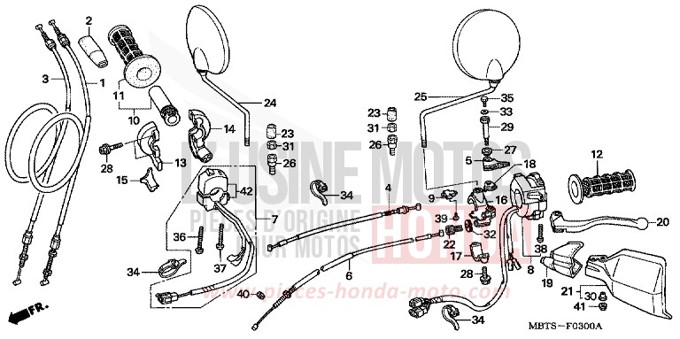 SWITCH/CABLE/LEVER for Varadero ABS SHIELD SILVER METALLIC (NH480) from 2006